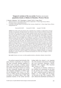 Temporal variation of the sea urchin Diadema mexicanum