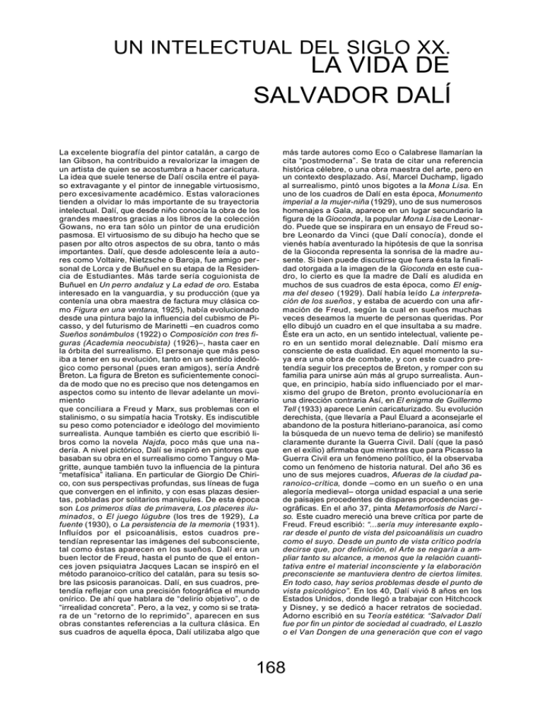 UN INTELECTUAL DEL SIGLO XX. LA VIDA DE SALVADOR DALÍ