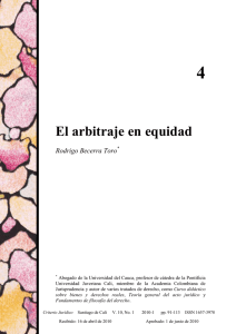 El arbitraje en equidad - Revistas de la Pontificia Universidad