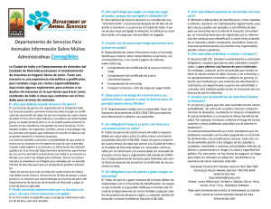Departamento de Servicios Para Animales Informaci&oacute;n Sobre