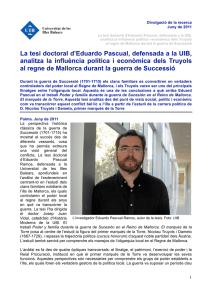 Reportatge de la tesi - Universitat de les Illes Balears