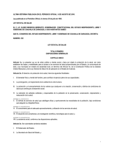 ley estatal de salud - Congreso del Estado de Coahuila