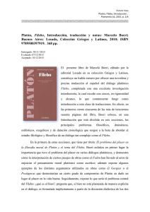 Platón, Filebo, Introducción, traducción y notas: Marcelo