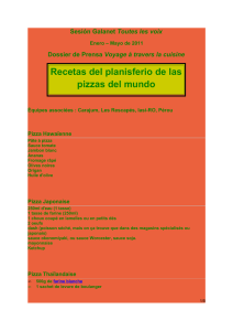 Recetas del planisferio de las pizzas del mundo
