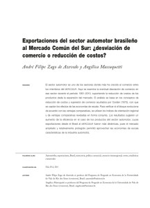 Exportaciones del sector automotor brasileño al Mercado Común
