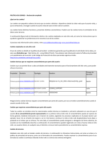 POLÍTICA DE COOKIES – Declaración ampliada ¿Qué son las