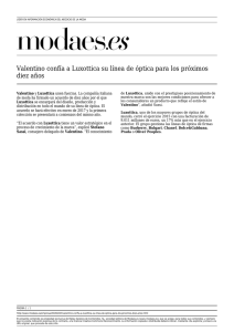 Valentino confía a Luxottica su línea de óptica para los próximos