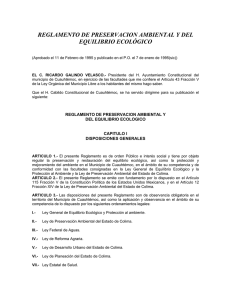 reglamento de preservacion ambiental y del equilibrio ecológico