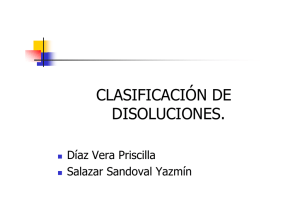 CLASIFICACIÓN DE DISOLUCIONES.