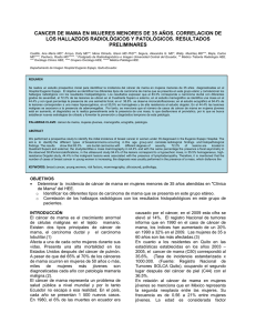 cancer de mama en mujeres menores de 35 años. correlacion de