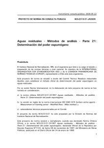 NCh2313/21: An&aacute;lisis de Poder Espum&oacute;geno en Aguas Residuales