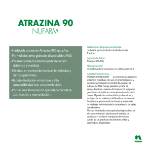 • Herbicida a base de Atrazina 900 gr.i.a/kg. • Formulado como