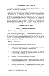 Reglamento de Gas Natural - Comisión Reguladora de Energía