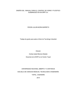 manual para el control de vidrio y plástico quebradizo en diana