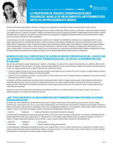 la prevención de ataques cerebrovasculares isquemicos: manejo de