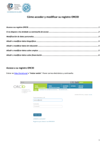 Cómo acceder y modificar su registro ORCID
