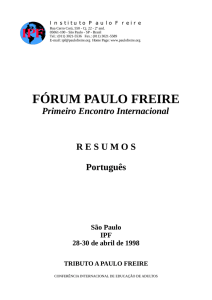 tributo a paulo freire - Instituto Paulo Freire