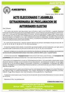 ACTO ELECCIONARIO Y ASAMBLEA EXTRAORDINARIA DE