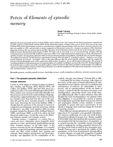 Tulving, E. (1984). Précis of elements of episodic