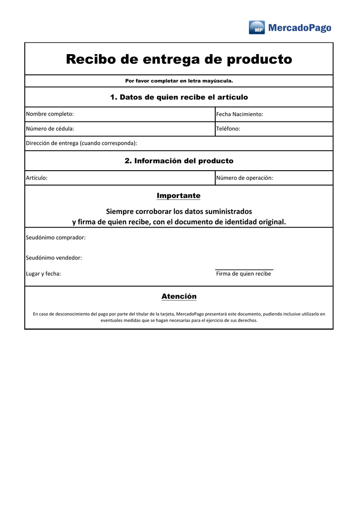 Modelo De Recibo De Entrega De Documentos 6163