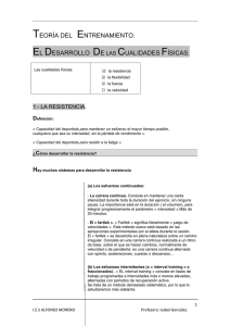 teoría del entrenamiento. el desarrollo de las cualidades físicas.