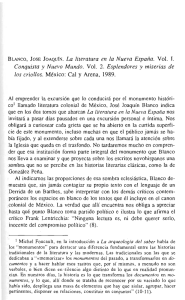 BLANCO, JOSE JOAQUÍN. La literatura en la Nueva España. V01. I