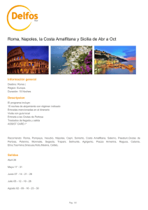 Roma, Napoles, la Costa Amalfitana y Sicilia de Abr a Oct