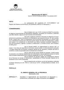 Res. Nº 022/11 - Gobierno de Santa Fe