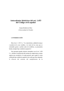 Antecedentes históricos del art. 1.453 del Código civil español