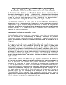 Declaración Conjunta del Presidente Calderón y el Presidente