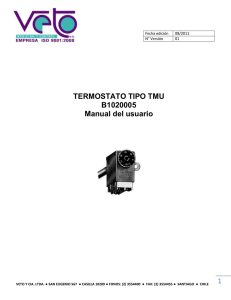 1 TERMOSTATO TIPO TMU B1020005 Manual del usuario