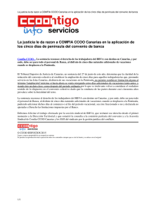 La justicia le da razon a COMFIA CCOO Canarias en la aplicación