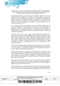 Resolución de la Universidad de Almería sobre precios públicos