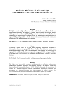 Análisis melódico de declarativas e interrogativas absolutas en