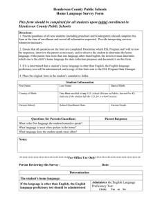 SAMPLE North Carolina Home Language Survey Form