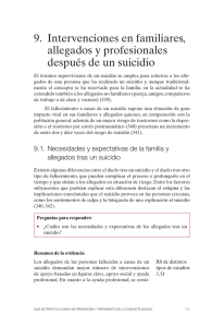 9. Intervenciones en familiares, allegados y profesionales después