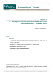 La investigación internacional en seres humanos: de la justicia