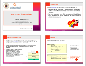 control de excepciones - Escuela de Ingeniería Industrial