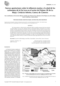Nuevas aportaciones sobre la influencia marina y la edad de los