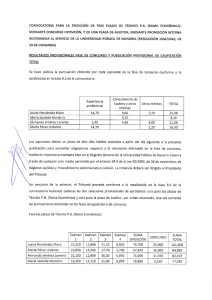 convocatoria para la provisión de tres plazas de técnico pb (rama