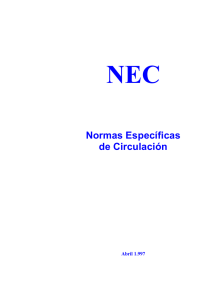 Normas Específicas de Circulación