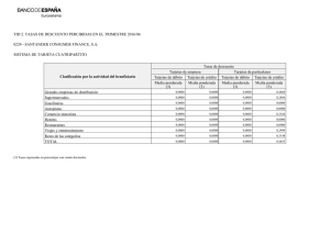 Tasas descuento 2º Trimestre 2016