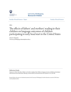 The effects of fathers` and mothers` reading to their children on