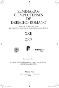 SEMINARIOS COMPLUTENSES DE DERECHO ROMANO XXII 2009