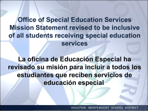 Office of Special Education Services Mission Statement revised to