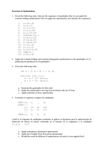 Exercises in Optimisation 1. Given the following code, what are the