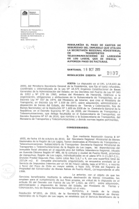 Ministerio de Transportes y Telecomunicaciones Subsecretaría de