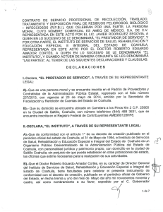 contrato de servicio profesional de recolección, traslado, tratamiento