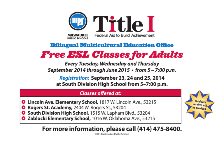 Free ESL Classes For Adults