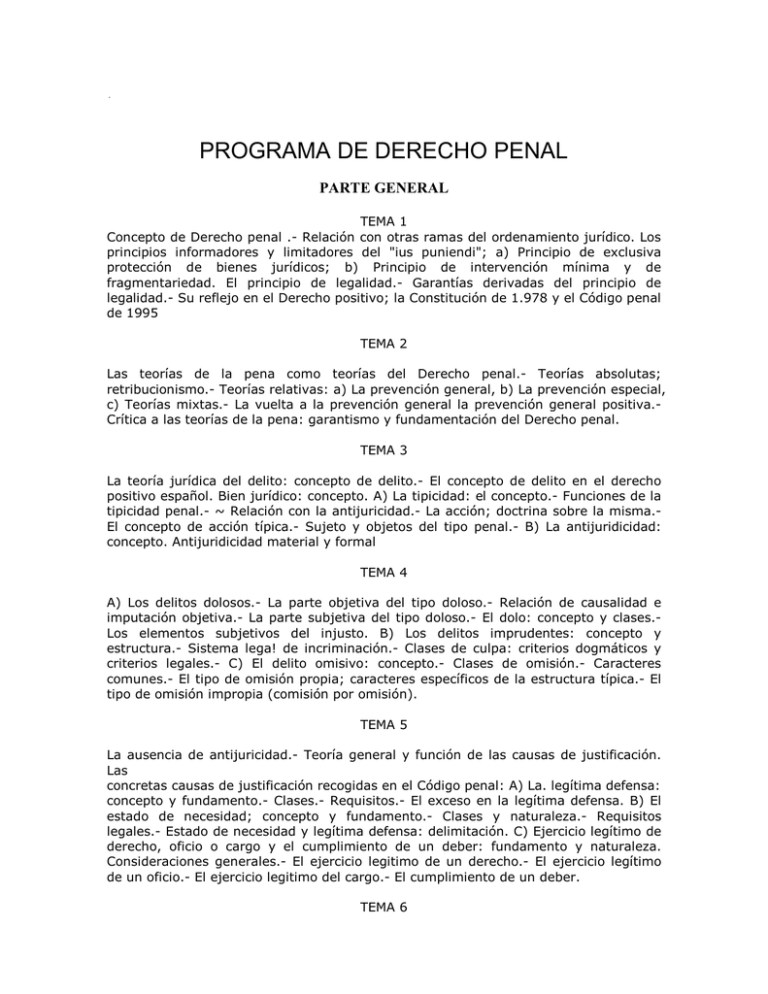 Programa De Derecho Penal